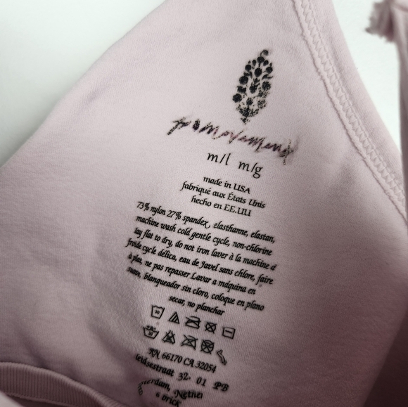 Free People Good Karma Rouched Cropped Tank Pink Size M/L - Picture 3 of 5